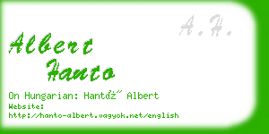 albert hanto business card